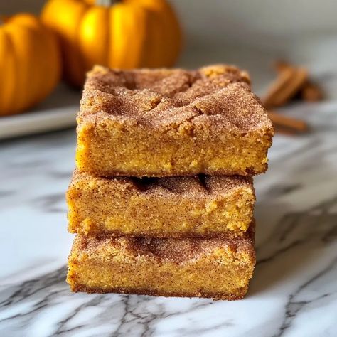 Snickerdoodle Pumpkin Cookie Bars are soft, chewy, and full of fall flavors. A perfect treat for the season. Try the recipe today! Pumpkin Cookie Bars, Pumpkin Coffee Creamer, Snickerdoodle Bars, Pumpkin Cookie, Pumpkin Bars, Fall Cookies, Pumpkin Flavor, Pumpkin Cookies, Pumpkin Dessert