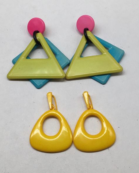 80s Earrings Vintage, Vintage Earrings 70s, 1980s Earrings, 80s Accessories, 80s Clothes, 60s Jewelry, Funky Clothes, 80s Jewelry, 1980s Jewelry