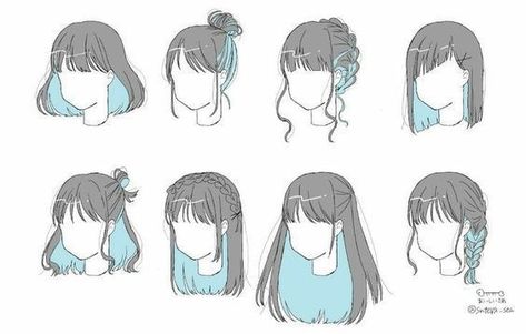 Comic Woman, Anime Hairstyles, Pelo Anime, Drawing Hair Tutorial, Cartoon Hair, Hair Sketch, Front Hair Styles, Anime Hair, Anime Drawings Tutorials