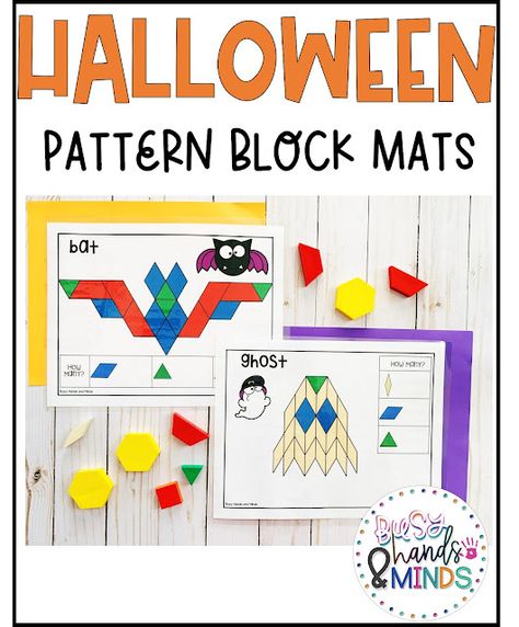 Halloween Math Activities Preschool, Kindergarten Halloween Crafts, Halloween Kindergarten Activities, Hallowen Crafts, Halloween Theme Preschool, Halloween Activities Preschool, Preschool Patterns, Halloween Math Activities, Halloween Blocks