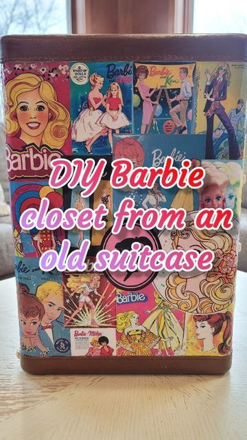 Barbie closet diy, easy, cheap, from thrifted materials Storage Ideas For Barbie Dolls, Barbie Clothes Storage Diy, Barbie Dresser Diy, Diy Barbie Organization, Diy Barbie Wardrobe Closet, Barbie Clothes Storage Ideas, How To Organize Barbie Stuff, Organizing Barbie Stuff, Barbie Closet Diy