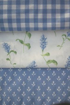 Laura Ashley Fabric, Vintage Laura Ashley, Blue White Decor, Blue Cottage, Linens And Lace, Pretty Fabric, Fabulous Fabrics, Love Blue, Blue Gingham