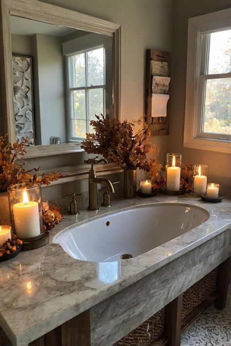 Fall Furniture , Autumn Cozy Fall ,Decor Easy Fall ,
Decor Neutral Fall ,Decor Fall ,Decor Inspiration ,Fall Decor Ideas Bathroom Brown Cabinets Decor, Fall Decor Restroom, Thanksgiving Bathroom Decor Ideas, Decorating A Bathroom For Fall, Bathroom Autumn Decor, Small Bathroom Design Inspiration, Earthy Restroom, Bathroom Aesthetic Cozy, Fall Restroom Decor Ideas