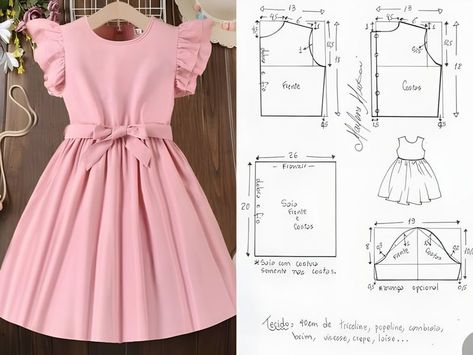 Girls Skirt Patterns, Pinafore Dress Pattern, Toddler Dress Patterns, Dress Patterns Diy, Kids Clothes Patterns, Dress Sewing Tutorials, Sewing Baby Clothes, Girls Dress Sewing Patterns