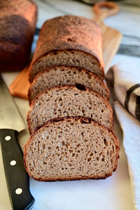 Recipes With Rye Flour, Bread With Sourdough Discard, Dark Rye Bread Recipe, Toaster Recipes, Dark Rye Bread, Rye Sourdough Starter, Sourdough Rye Bread, Recipe Using Sourdough Starter, Sourdough Rye