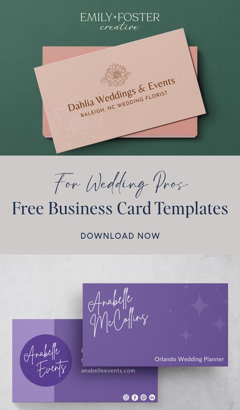 Business cards for wedding planners, designed by a brand designer. Click to download our free business card templates to create your own professional business card design in Canva! #businesscards #brandingdesign #branddesign #businesscardtemplate #canvatemplates #weddingplanner #weddingplannerbusinesscard #eventplanner #eventplannerbusinesscard Wedding Planner Business Card, Templates For Wedding, Event Planner Business Card, Design In Canva, Cards For Wedding, Dahlias Wedding, Free Business Card Templates, Professional Business Card Design, Professional Business Card