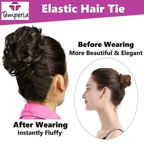 TEMPERIA Hair Accessories For Women Stylish - Juda Hair Buns for Women - Messy Bun Hair Extension - Artificial Fake Hair Donuts Bun Maker Scrunchies - With Elastic Rubber band - Natural Brown http://beautyproduct.info/ Fake Bun Hairstyles, Hairstyles Accessories, Donut Bun, Hair Donut, Elastic Rubber Band, Bun Maker, Hair Buns, Fake Hair, Bun Hair