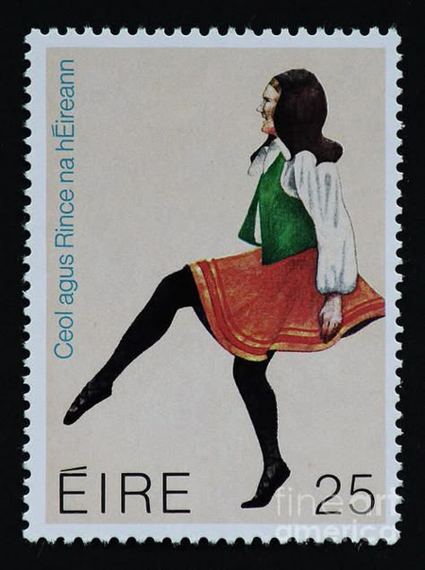 Irish Postage Stamps, Irish Stamp, Stamp Print, Irish Dancing, Music And Dance, Irish Roots, Mail Stamp, Irish Music, Irish History