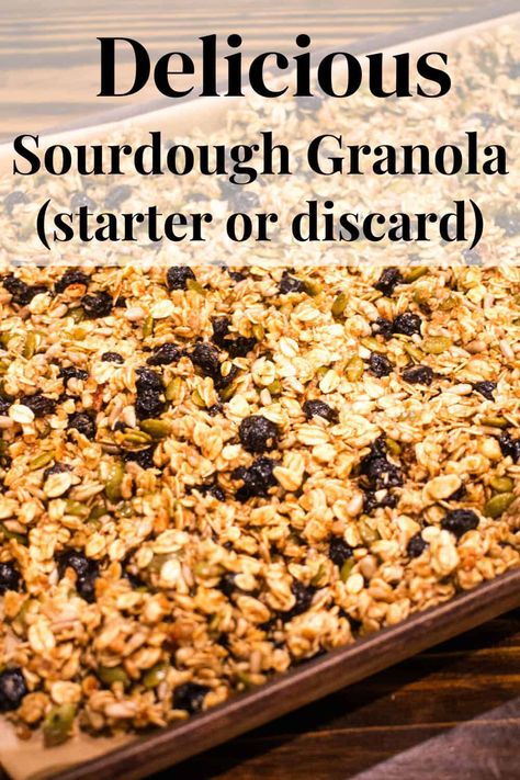 Transform your sourdough discard or starter into a delightful and crunchy granola that's packed with flavor and nutrition. Follow this easy recipe to make your own homemade sourdough granola today! Sourdough Granola Farmhouse On Boone, Sourdough Granola Bars Recipe, Sourdough Discard Granola Recipes, Homage Granola, Sourdough Discard Granola Bars, Sourdough Granola Recipe, Sourdough Discard Granola, Sourdough Granola Bars, Sourdough Granola