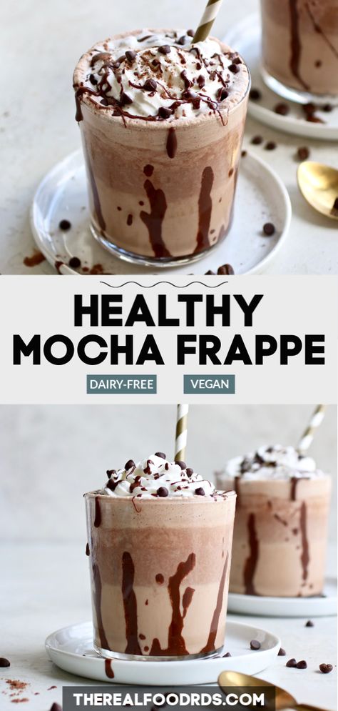 Chocolate Frappe Recipe, Mocha Frappe Recipe, Mocha Smoothie, Java Burn Coffee, Dairy Free Coffee, Frappe Recipe, Mocha Frappe, Frappuccino Recipe, Protein Shake Smoothie