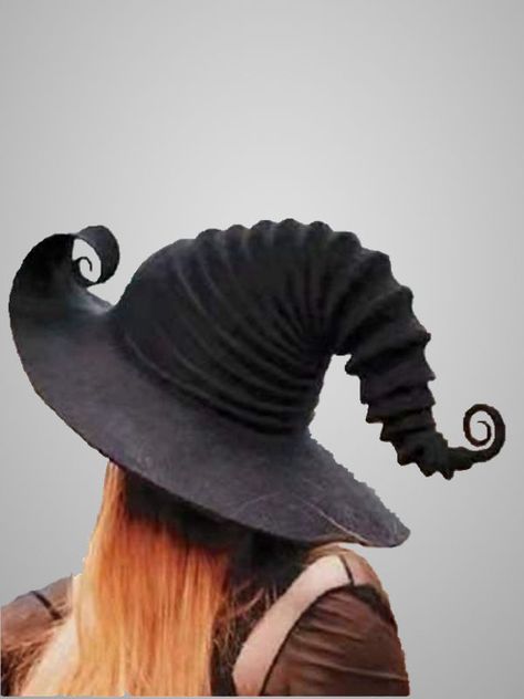 Halloween Costume Spell Witch Hat Black One Size Witchy Weekend, Witch Fancy Dress, Witch Wardrobe, Hat Cosplay, Medusa Gorgon, Witch Cosplay, Black Witch Hat, Dark Witch, Felt Hats