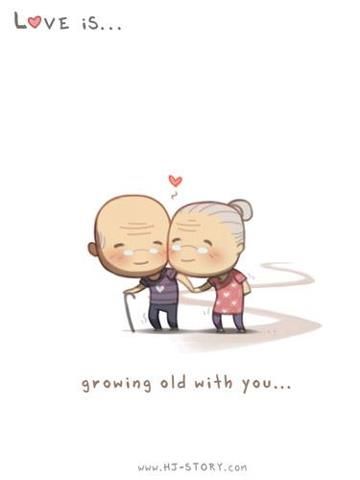 Awww Growing Old Together<3 Hj Story, Love Is Cartoon, Love Cartoon Couple, Growing Old Together, Old Couples, Cartoons Love, Cute Love Stories, Cute Love Cartoons, Love My Husband