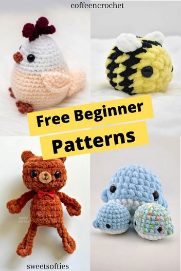 10 Free Beginner Crochet Patterns You Have to Try #2 - AbiesCustomDesigns Animaguri Crochet Beginner, Free Downloadable Crochet Patterns, Crochet Amigurumi Beginner Free Easy Patterns, Beginner Amigurumi Pattern Free, Beginner Crochet Amigurumi, Crochet Buddies, Free Beginner Crochet Patterns, Beginner Crochet Patterns, Crochet Projects To Sell