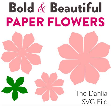 Free Paper Flower Templates, Flower Templates Printable, Paper Dahlia, Paper Flower Patterns, Printable Flower, Paper Peonies, Paper Flower Crafts, Paper Flower Template, Mothers Day Crafts For Kids