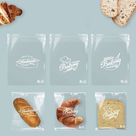 PRICES MAY VARY. 🍪One Set Includes - 200pcs 6 x 7"/15 x 18cm Baking Patterns Self Adhesive Packaging Bags, 3 different design patterns, Suitable for most breads . 🍪Material - 100% new Oriented Polypropylene (OPP), non-toxic, odorless, environmentally friendly, clear than PP plastic bags and can protect your food well, good looking. The cellophane cookie bags are made of food grade opp plastic material,and they are thicker than the usual. 🍪3 Different Design Patterns - The design of the bread Bag Bread, Bread Brands, Bakery Packaging Design, Bread Packaging, Candy Cookie, Packing Bags, Bakery Packaging, Bread Bags, Cookie Bags