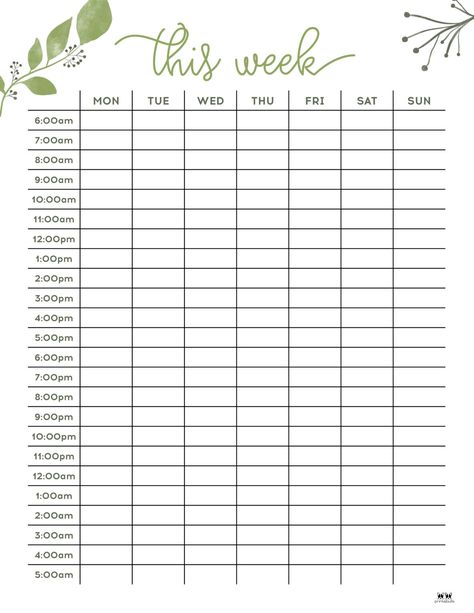 Hourly Planners - FREE Printables | Printabulls Struktur Teks, Timetable Template, Daily Planner Printables Free, Weekly Planner Free Printable, Daily Planner Hourly, Free Daily Planner, Weekly Hourly Planner, Study Planner Printable, Weekly Planner Free