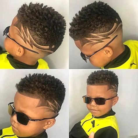 fade hair cut with design for black boys Haircut For Black Boys, Black Boys Haircuts Kids, Lil Boy Haircuts, Hair Designs For Boys, Boys Haircuts With Designs, Black Boy Hairstyles, Boys Curly Haircuts, Boys Fade Haircut