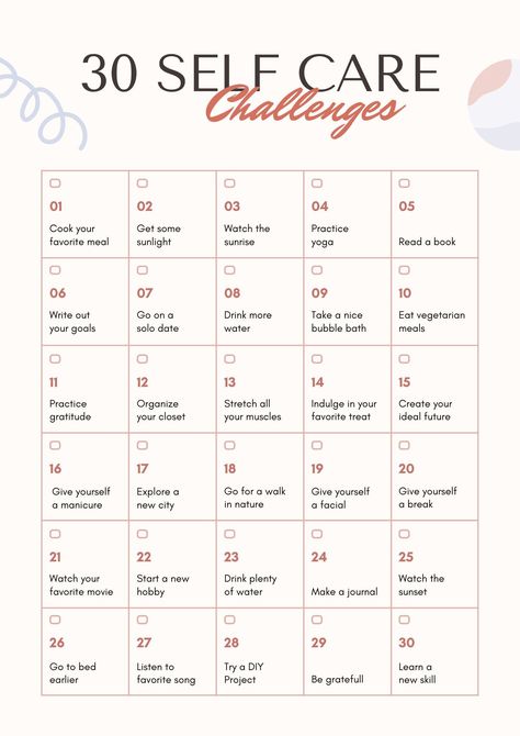 Self Care Challenges, Female Self Care, Tenk Positivt, Nasihat Yang Baik, Planner Self Care, Motivasi Diet, Studera Motivation, Self Care Challenge, Self Care Checklist