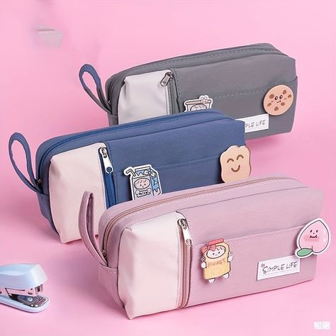 Faster shipping. Better service Cute Pencil Pouches, Cartoon Pencil, Pretty School Supplies, Casual Shoes Women Sneakers, Stationery Obsession, Cute Stationary School Supplies, Canvas Pencil Case, Book Binding Diy, Kawaii Bags