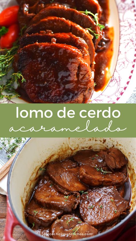 Lomo de cerdo en salsa de panela Grain Bowl Recipe, Quick Cooking Recipes, Pork Loin Recipes, Beef Casserole Recipes, Meat Lovers, Pork Loin, Healthy Dishes, Fabulous Foods, Pork Recipes