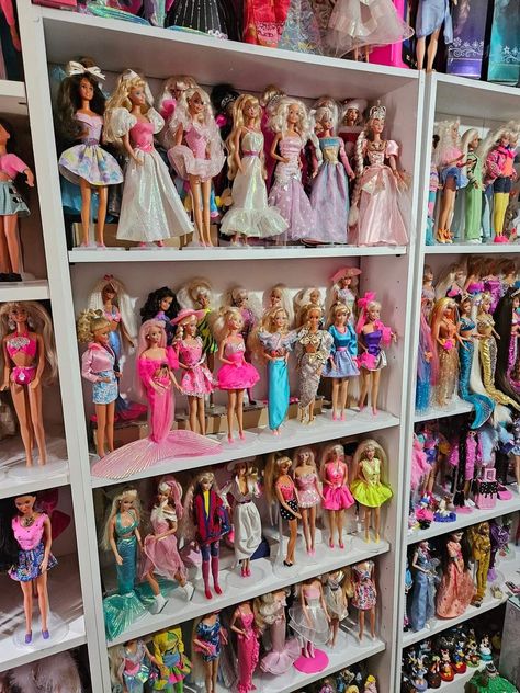 Barbie Collection Room, Mermaid Tails For Kids, Barbie Bedroom, Barbie Room, Girls Support Girls, Barbie Collector Dolls, Doll Aesthetic, Pink Life, Barbie Dress Fashion