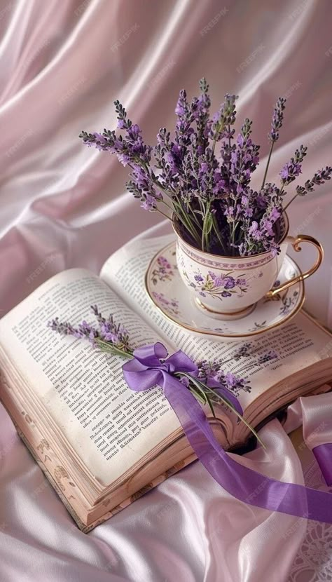 Lilac Journal Aesthetic, Lavender Book Aesthetic, Open Book Image, Cute Purple Stuff, Book With Flowers Aesthetic, Aesthetic Photo For Insta, Purple Books Aesthetic, Vision Board Purple, Purple Aesthetic Pics