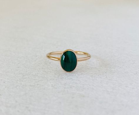 Malachite ring, natural gemstone ring band, gold filled ring, sterling silver ring, minimalist jewelry. Malachite Jewelry Ring, Small Band, Green Stone Ring, Malachite Ring, Malachite Rings, Malachite Jewelry, Natural Gemstone Ring, Gold Gemstone Ring, Green Malachite