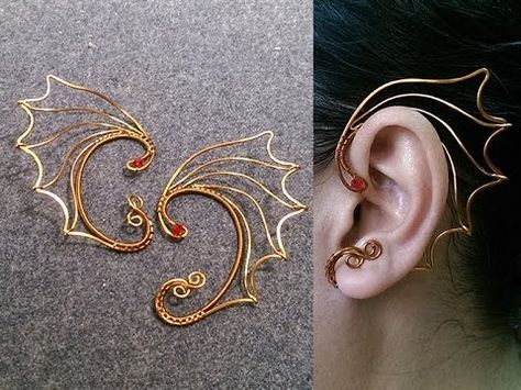 Random Earrings, Ear Cuff Diy, Cuffs Diy, Wire Ear Cuffs, Wire Jewelery, Copper Jewelry Handmade, Beaded Art, Jewelry Ear, Accessory Ideas