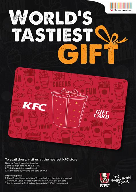 There is nothing tastiest ‪#‎gift‬ than ‪#‎KFC‬ gift card. Now feed your hunger anytime! ‪#‎GiftCard‬ Kfc Gift Card, Shake Art, Kfc Coupons, Free Mcdonalds, Mcdonalds Gift Card, Free Gift Cards Online, Phone Gift, Get Gift Cards, Earn Money Online Fast