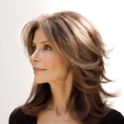 31 Flattering Hairstyles for Women Over 50 With Thick Hair Hair For Ladies In Their 40's, Hairstyles At 50, Long Hair Center Part Layers, 2024 Style Trends Hair, Women’s Long Hairstyles, Hairstyles For Medium Length Hair With Glasses, Medium Hair For Women Over 50, Medium Hair Styles For Women Over 50, 50 Plus Hairstyles Over 50