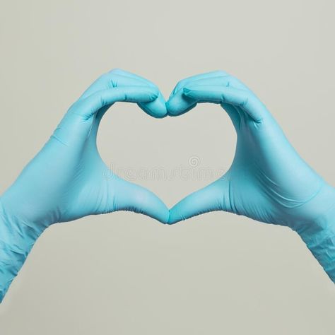 Medical Gloves Aesthetic, Blue Nurse Aesthetic, Blue Medical Aesthetic, Ortho Marketing, Doctor Heart, Gloves Aesthetic, Dental Posts, Heart Shaped Hands, Aesthetic Doctor