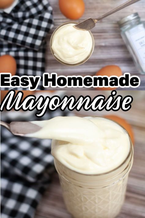 Making your own homemade mayonnaise is easier than you think. Homemade mayonnaise is cheaper than store purchased and tastes even better. Make Your Own Mayo, Homemade Mayonnaise Recipe Easy, Diy Mayonnaise, Home Made Mayonnaise, Eggless Mayonnaise Recipe, Homemade Mayonnaise Recipe, Condiments Recipes, Stir Fry Sauce Recipe, How To Make Mayonnaise