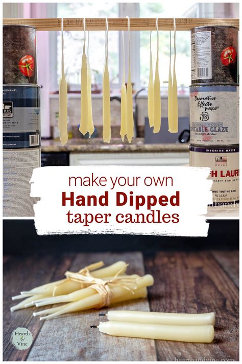 Making Dipped Candles, How To Make Long Candles Diy, Diy Mini Taper Candles, Stick Candles Diy, Beeswax Taper Candles Diy, How To Dip Candles, How To Make Tapered Candles, How To Make Stick Candles, Making Taper Candles