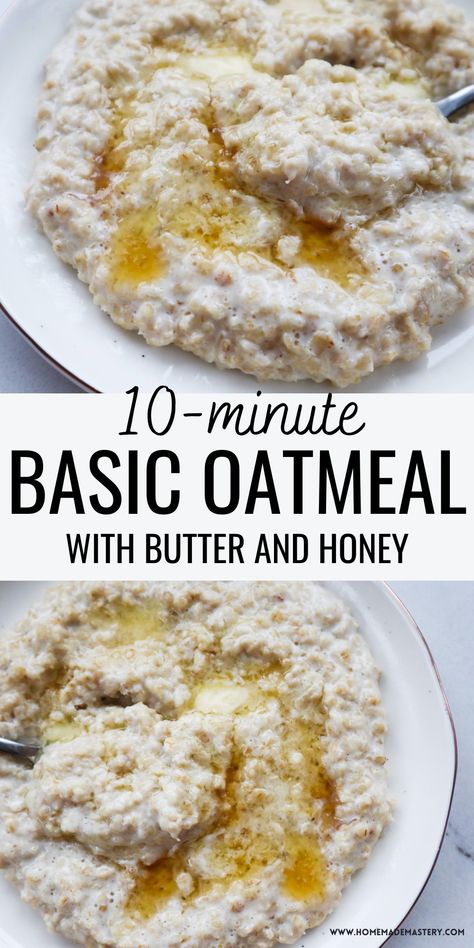 Basic Oatmeal Recipe, Basic Oatmeal, Quick Oat Recipes, Best Oatmeal Recipe, Oatmeal How To Make, Quick Oatmeal, Make Oatmeal, Kid Friendly Breakfasts, Oatmeal Toppings