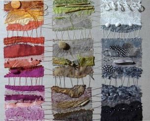 Catherine Tourel  2016 CT 6 Art Fibres Textiles, Techniques Textiles, Mixed Media Textiles, Quilt Modernen, Textil Design, Creative Textiles, Thrift Store Crafts, Beaded Beads, Textiles Techniques