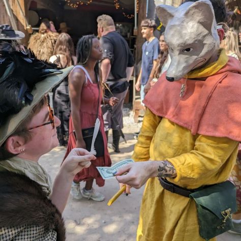 The Cynocephali (dog-headed men) practice commerce (and other things) at the Ohio Renaissance Festival 🐕💰 These were very fun to make, it was the first time dressing up at a ren faire for both of us, and @keaton_vh fell real deep into the historically accurate medieval garb hole. I get it now!! #renfaire #renfest Ren Fest, Get It Now, Medieval Garb, I Got This, Festival, Dogs