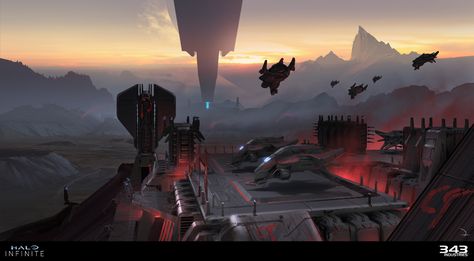 ArtStation - Halo Infinite Banished base exploration Halo Banished, Halo Ships, Scifi Environment, Infinite Art, Halo Infinite, Advanced Warfare, Star Wars Ships, Environment Design, Environment Concept Art