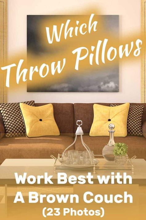 Which Throw Pillows Work Best with a Brown Couch? (With 23 Photo Examples) - Home Decor Bliss Pillows For Brown Couch, Brown Couch Pillows, Chocolate Brown Couch, Brown Couch Decor, Dark Brown Couch, Dark Brown Sofas, Dark Brown Furniture, Brown Sofa Living Room, Brown Couch Living Room