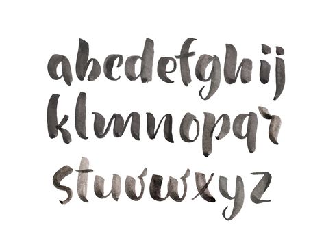 Watercolor Font Alphabet, Title Fonts Hand Lettering, Brush Font Alphabet, Alphabet Watercolor, Watercolor Font, Hand Drawn Alphabet, Hand Watercolor, Free Monogram Fonts, Paint Font