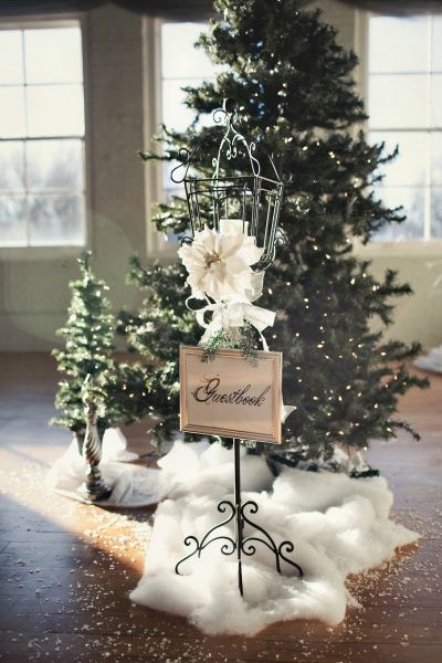 Ring in the New Year: Megan & Matt in Farmington, MO | Wedding Planning, Ideas & Etiquette | Bridal Guide Magazine Wedding Christmas Tree, Diy Fotokabine, Christmas Wedding Decorations, New Years Eve Weddings, Winter Wedding Decorations, December Wedding, Winter Wedding Inspiration, Winter Wonderland Wedding, Wonderland Wedding