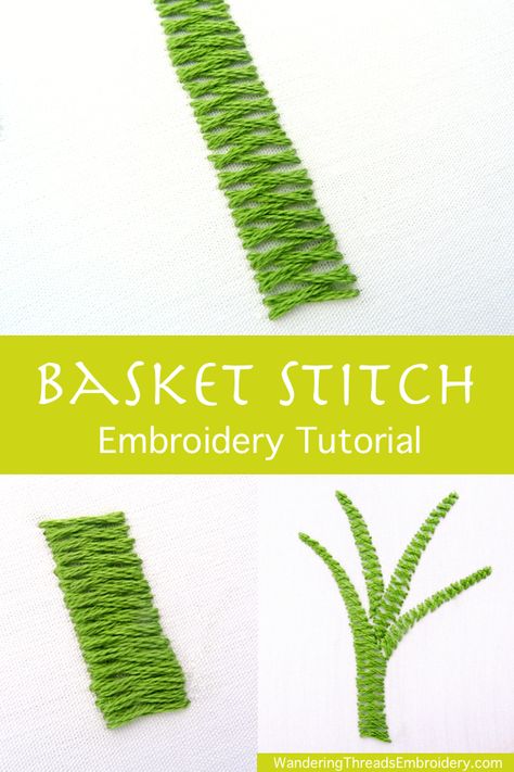 Basket Stitch Embroidery Tutorial - Wandering Threads Embroidery Basket Stitch Embroidery Design, Basket Stitch Embroidery, Emboirdery Stitches, Basket Stitch, Edge Embroidery, Needlepoint Ideas, Embroidered Patterns, Basic Hand Embroidery Stitches, Embroidery Tips