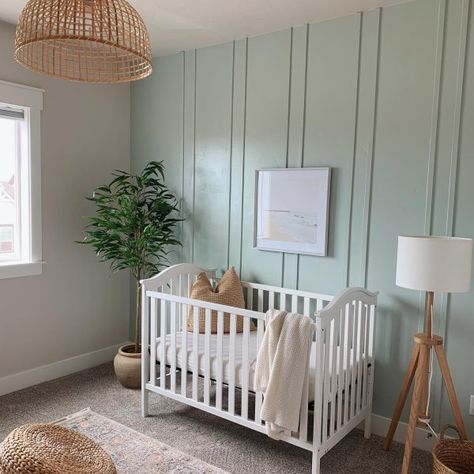 Sherwin Williams Sea Salt Paint Color Review - SW 6204 Light Green Nursery, Sea Salt Paint Color, Oyster Bay Sherwin Williams, Salt Paint, Sea Salt Paint, Sherwin Williams Sea Salt, Sherwin Williams Green, Nursery Paint Colors, Sea Salt Sherwin Williams