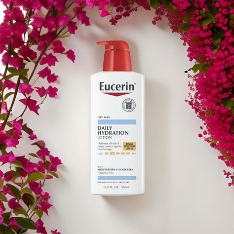 Hydrate and protect your skin every day with Eucerin Daily Hydration Lotion, featuring SPF 15 for added defense against harmful UV rays. Available, 500ml at 125k🇺🇬. Call/WhatsApp 0704 261 720 for deliveries. . #beautytrendsuganda #skincare #eucerine #lotionwithsunscreen #bodylotion #skincareproducts #sunscreen #selflove #kampala #uganda #repost #regram Unscented Body Lotion, Fragrance Free Skin Care, Lotion With Spf, Body Lotion For Dry Skin, Skin Care Products Design, Scented Body Lotion, Kampala Uganda, Lotion Gift, Hair Oil Serum