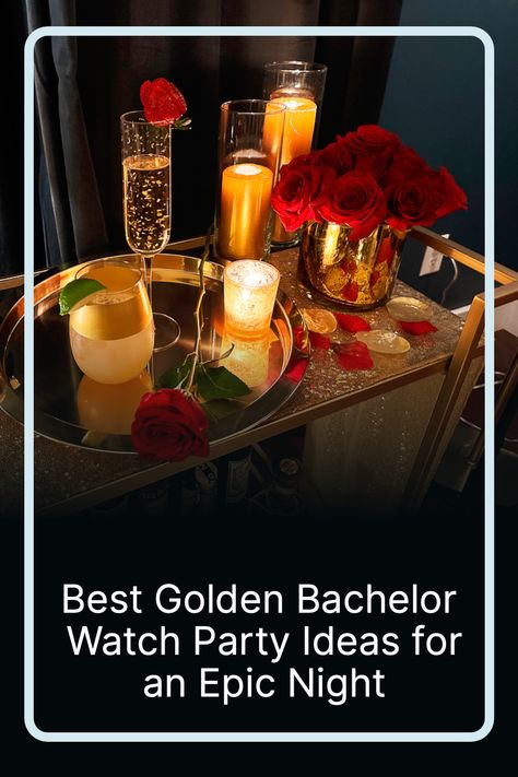 Get ready to roll out the golden carpet! 🎬🌟 Our ideas for the ultimate Golden Bachelor watch party will make you the talk of the town! 📺🍾 Think glitz, glamour, and all things gold 🏆✨ With us, make every episode a golden event to remember 💍🥂 From cocktail ideas to the perfect golden-themed décor, no celebration is too big or too small. Follow us for more! 🎉✨ Golden Bachelor Watch Party, Golden Bachelorette Party, Bachelorette Watch Party, Bachelor Watch Party, Viewing Party Ideas, Bachelor Viewing Party, Watch Party Ideas, Golden Bachelor, Diy Crafts For Teens