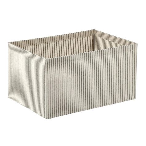 Farmhouse Straight-Sided Open Storage Bin | The Container Store Storage Bins For Open Shelving, Laundry Room Storage Bins, Laundry Room Bins, Playroom Storage Bins, Grey Baskets, Closet Boxes, Closet Organization Bins, Front Closet, Closet Storage Bins