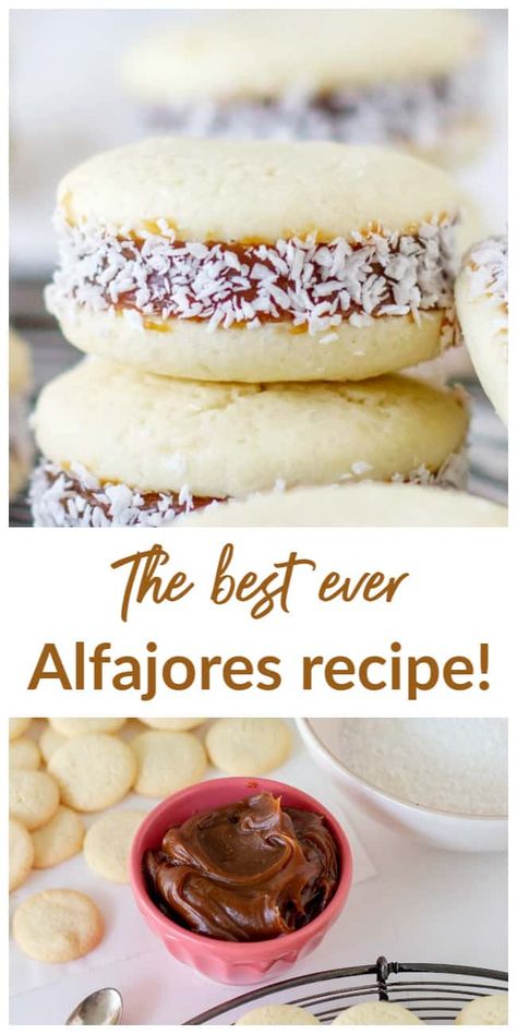 These are the best Alfajores recipe you will ever make! True story. You have my dulce de leche loving word. Because I know alfajores, and these are the most traditional and perfect of them all. A recipe to treasure forever. #alfajores #recipe #easy #dulcedeleche #cornstarch Alfajores Recipe, Peruvian Desserts, Argentina Food, Argentinian Food, International Desserts, Peruvian Recipes, Christmas Baking, True Story, Dessert Recipes Easy