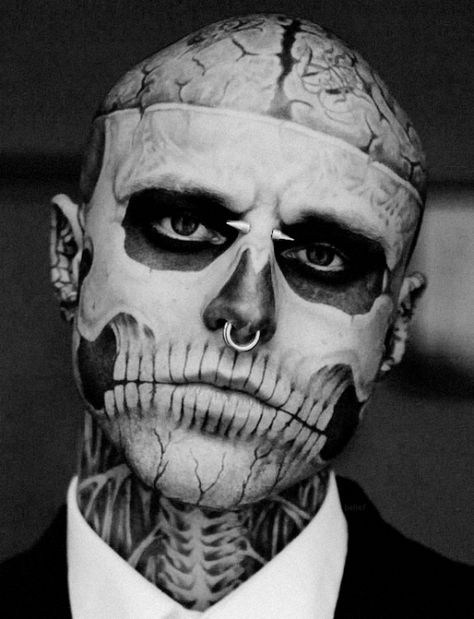 Rick Genest, Tattoo Homme, Kids Clothes Sale, Creation Art, Halloween Makeup Scary, Body Suit Tattoo, Full Body Tattoo, Skull Makeup, Skull Face