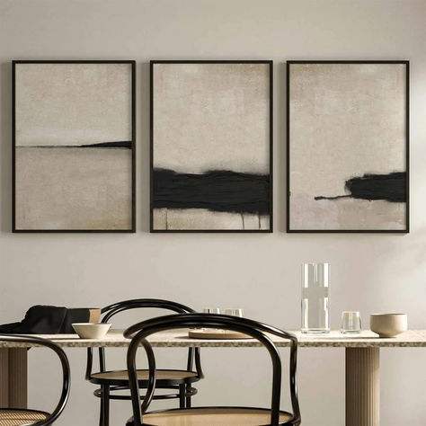 Beige And Black Wall Art Abstract Neutral Canvas Wall Decor Modern Minimalist Wall Art Pictures Abstract Modern Artwork Poster Minimalist Painting for Living Room Bedroom 12x16 Unch Unframed Set of 3 #ad #amazonaffiliate #sponsored Textured Abstract Art, Beige And Black, Wall Art Set, Modern Minimalist, Art Set, Abstract Art, Dining Room, Paintings, Wall Art