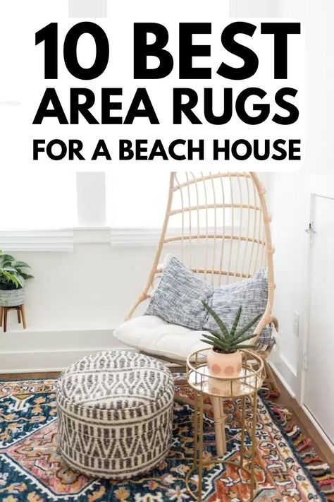 Ready to elevate your beach house? Look no further! Discover the 10 best area rugs that will perfectly complement your coastal home while providing durability and style. Best Area Rugs, Beach Rental, Grey Couches, Braided Area Rugs, Jute Area Rugs, Neutral Color Scheme, Coastal Home, Easy Home Decor, Blue Walls