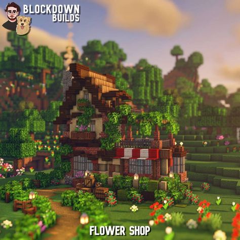 Mc Cottage, Minecraft Hus, Minecraft Shops, Minecraft Mansion, Minecraft Structures, Bangunan Minecraft, Minecraft Farm, Flower House, Minecraft Cottage